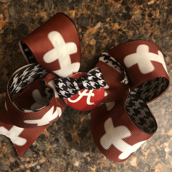 Alabama Houndstooth Hairbow 5’ - Picture 4 of 5